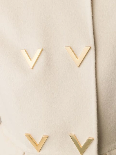 Shop Valentino V Detail Trench Coat In Neutrals