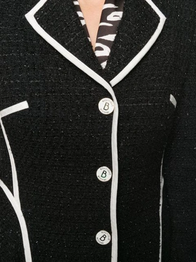 Shop Boutique Moschino Textured Tweed Jacket In Black
