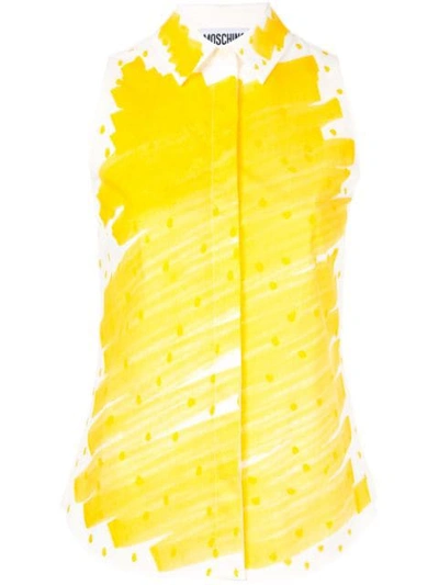 Shop Moschino Ärmelloses Hemd - Gelb In Yellow