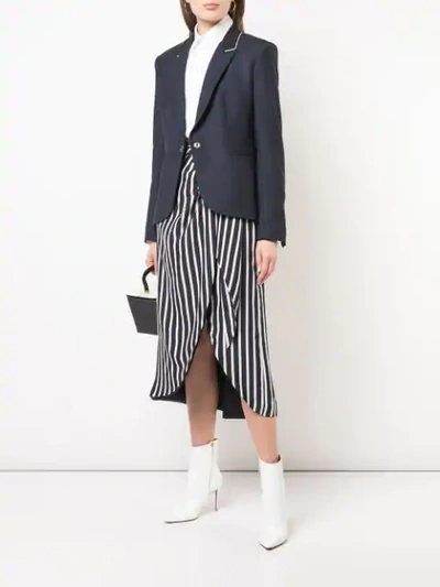 Shop Jonathan Simkhai Striped Midi Skirt In White