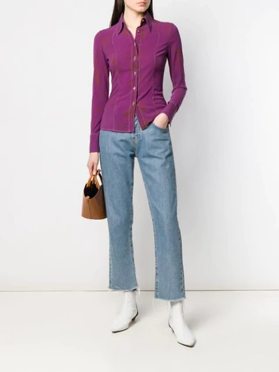 Pre-owned Versace 2000's Slim-fit Shirt In Purple