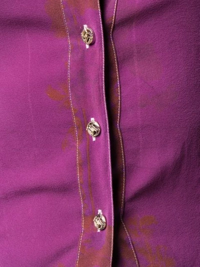 Pre-owned Versace 2000's Slim-fit Shirt In Purple