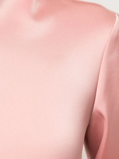 Shop Tibi Funnel Neck Blouse In Pink
