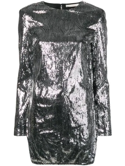 Shop Amen Sequinned Mini Dress In Silver