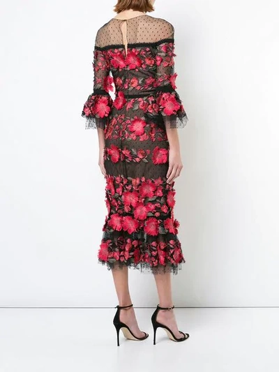floral-appliquéd lace dress