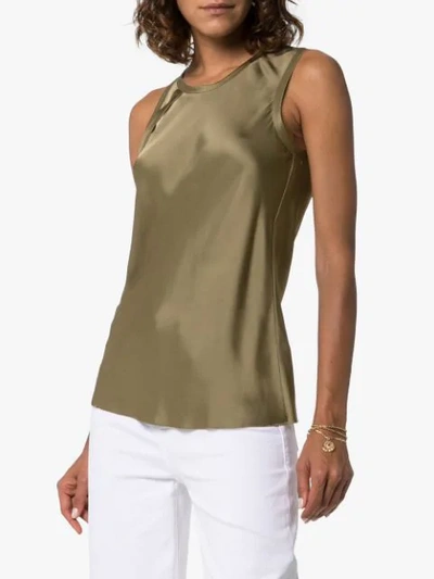 Shop Helmut Lang Strap Detail Blouse In Green