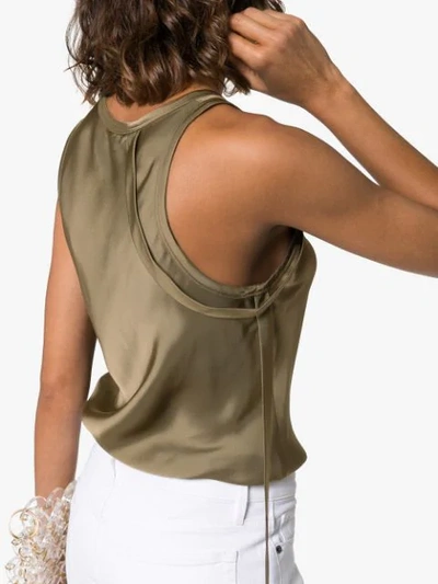 Shop Helmut Lang Strap Detail Blouse In Green