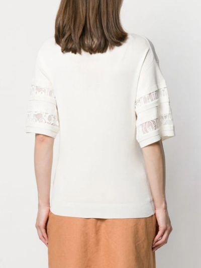 Shop Chloé Lace Panel Top In White