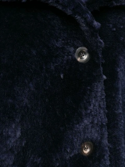 Shop Desa 1972 Short Fur Coat In Blue