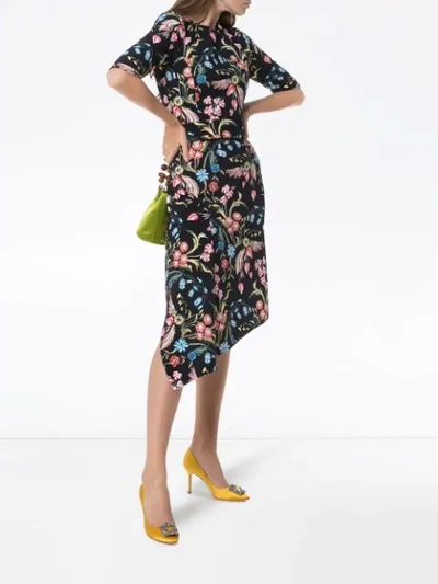 Shop Peter Pilotto Floral Print Cady Dress In Multicolour