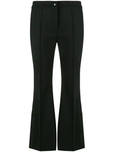 Shop Marco De Vincenzo Flared Cropped Trousers In Black