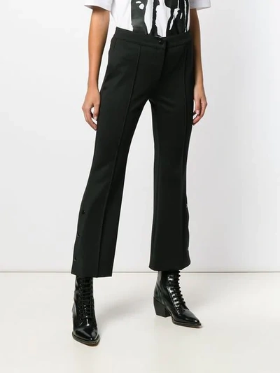 Shop Marco De Vincenzo Flared Cropped Trousers In Black