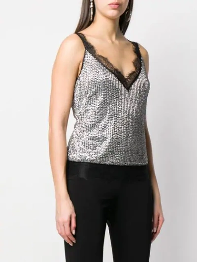 Shop Amen Embellished Camisole Top In Metallic