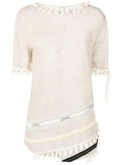 Shop Loewe Pompons T-shirt In Neutrals