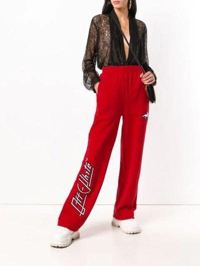 Shop Off-white High-waisted Track Trousers In Red