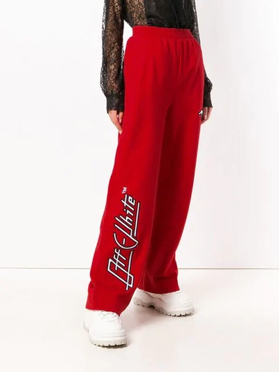 Shop Off-white High-waisted Track Trousers In Red