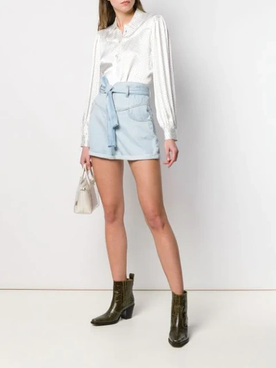 Shop Pinko Denim Shorts In Blue