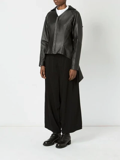 Shop Yohji Yamamoto Lambskin Jacket In Black