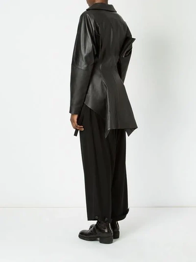 Shop Yohji Yamamoto Lambskin Jacket In Black