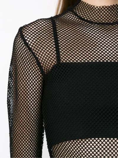 Shop Tufi Duek Mesh Bodysuit In Black