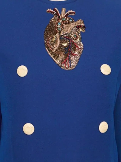 Shop Gucci Embroidered Anatomical Heart Top In Blue