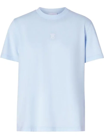 Shop Burberry T-shirt Mit Monogramm In Blue