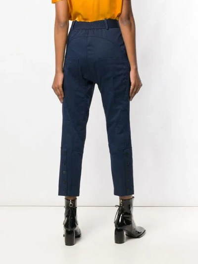 HAIDER ACKERMANN SILENE CROPPED TAPERED TROUSERS - 蓝色