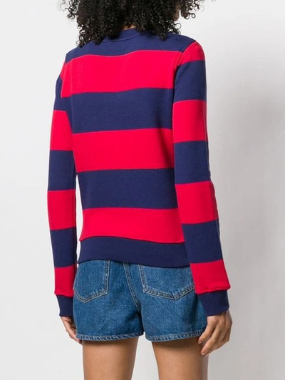 Shop Love Moschino Striped Sweatshirt In Blue