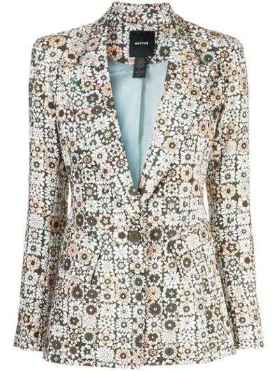 Shop Smythe Graphic Floral Print Blazer In Brown