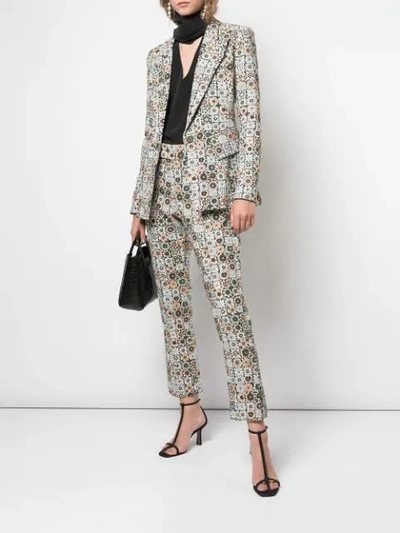 Shop Smythe Graphic Floral Print Blazer In Brown