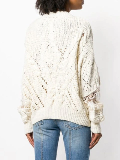 Shop Almaz Lace Detail Knit Jumper - White