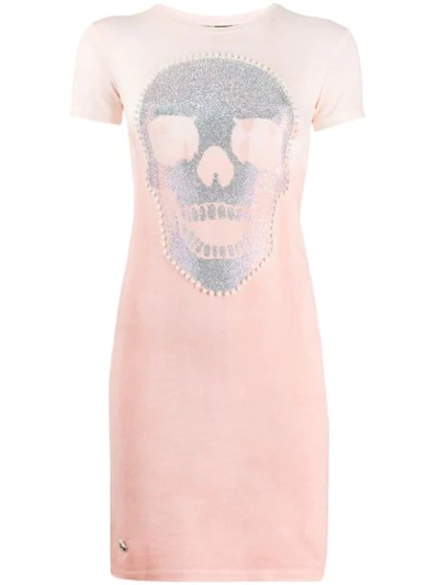 PHILIPP PLEIN SKULL PRINT T-SHIRT DRESS 