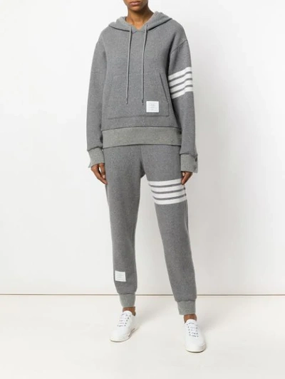 Shop Thom Browne 4-bar Relaxed Cashmere Hoodie In Grey