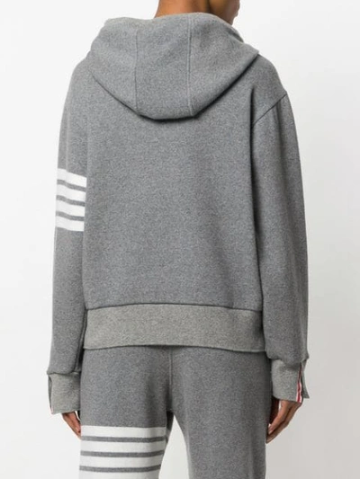 Shop Thom Browne 4-bar Relaxed Cashmere Hoodie In Grey