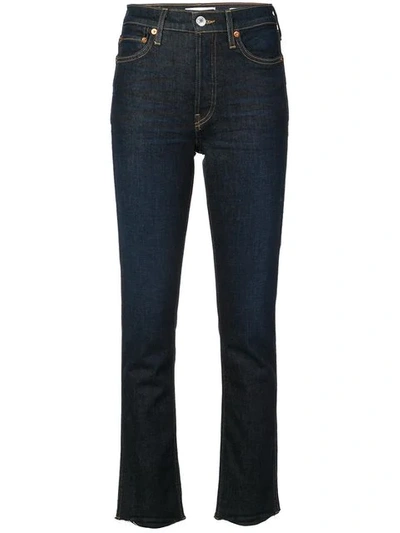 Shop Re/done High Rise Slim Fit Jeans In Blue