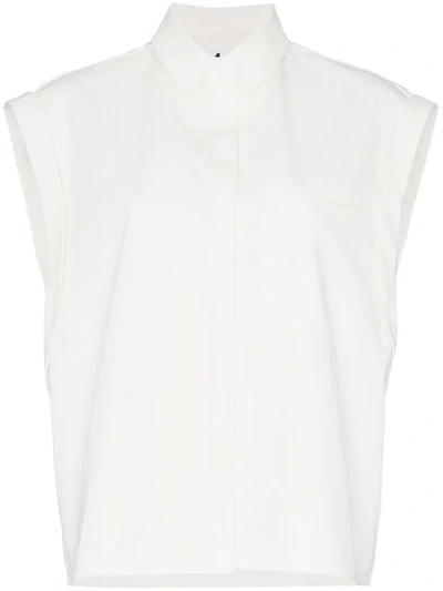 Shop Ten Pieces X Rude Collared Sleeveless Shirt In White