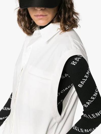 Shop Ten Pieces X Rude Collared Sleeveless Shirt In White