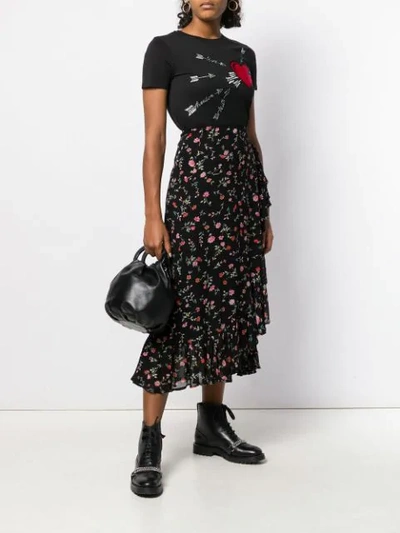 Shop Red Valentino Heart T-shirt In Black