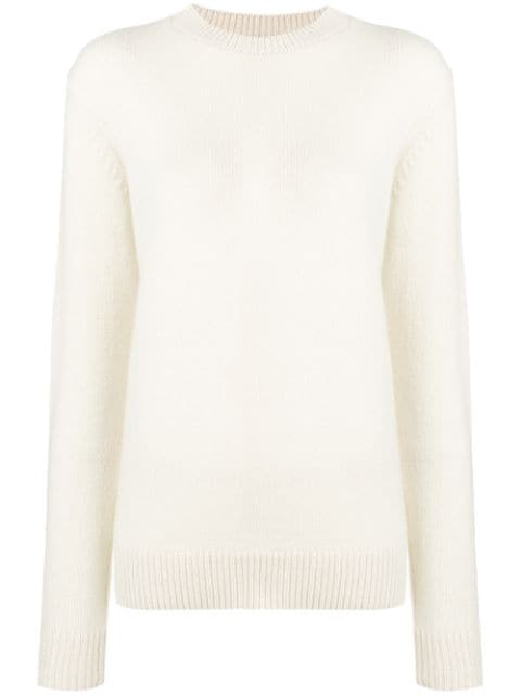 white fitted sweater