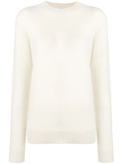 Shop The Elder Statesman Long-sleeve Fitted Sweater In White