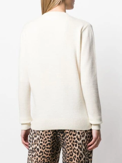 Shop The Elder Statesman Long-sleeve Fitted Sweater In White