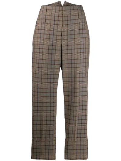 Shop Brunello Cucinelli High-waist Cigarette Trousers In Brown