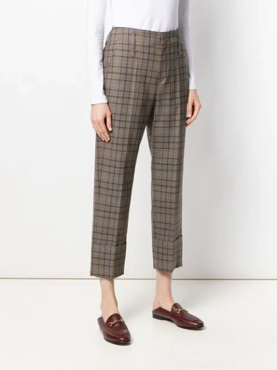 Shop Brunello Cucinelli High-waist Cigarette Trousers In Brown