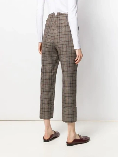 Shop Brunello Cucinelli High-waist Cigarette Trousers In Brown