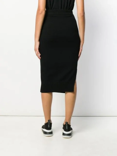 Shop Kenzo Knitted Logo Skirt In Black