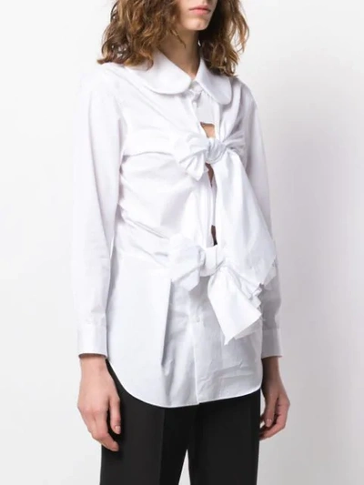 Shop Comme Des Garçons Tie Knot Front Shirt In White