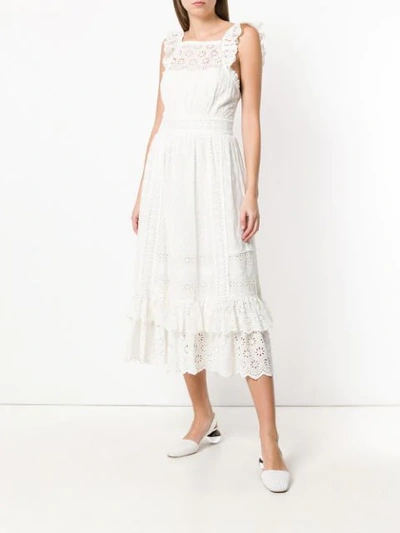 Shop Ulla Johnson Embroidered Flared Dress In White