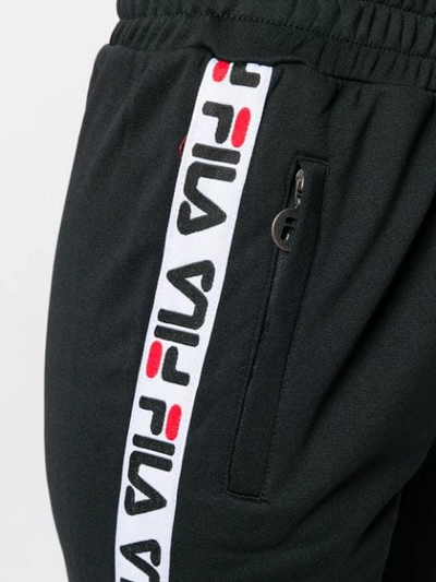 Shop Fila Logo Tape Track Pants In Black