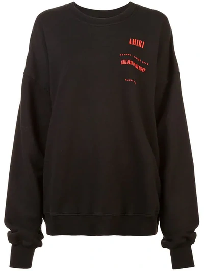 Shop Amiri Chest Logo Sweatshirt In Black