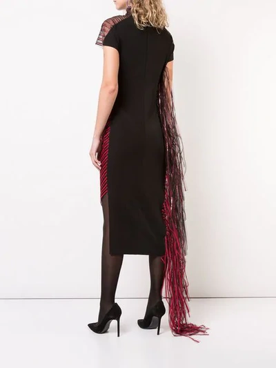Shop Paula Knorr Sheer Fringed Dress In Black